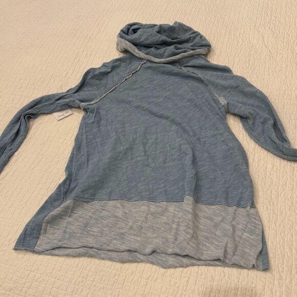 NWT Free People Women's Beach Blue Cowl Neck Pullover SweaterXS/S - Picture 2 of 7